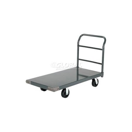 Global Equipment Steel Deck Platform Truck 36 x 24 2000 Lb. Capacity 6" Rubber Casters 952121